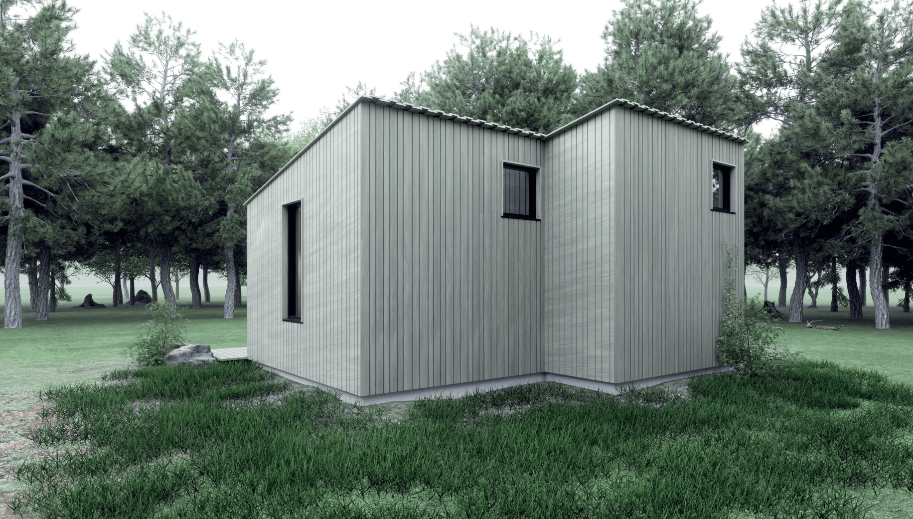 Attefallshus baksida