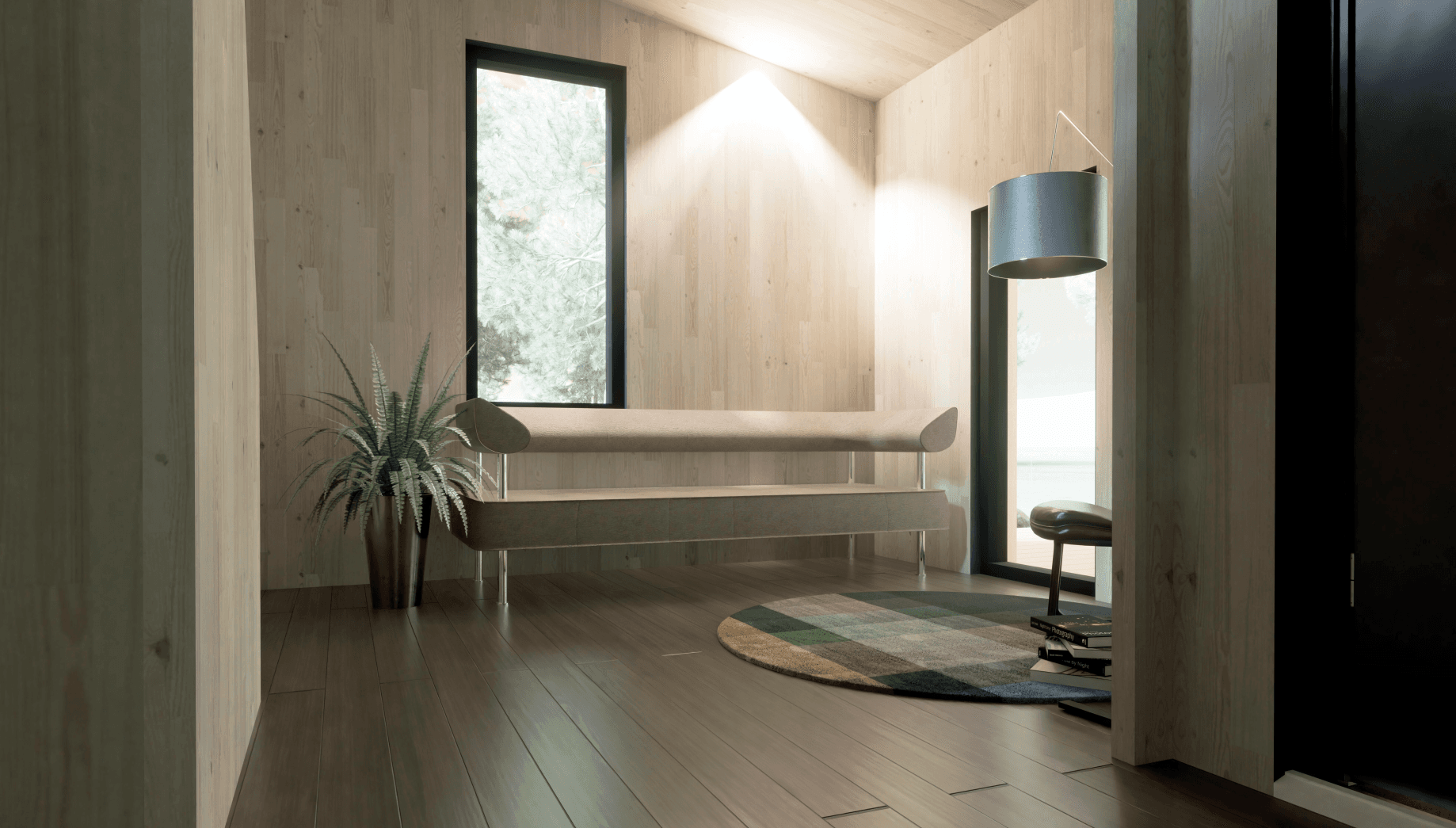 Attefallshus interiör vardagsrum